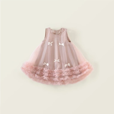 Váy Công Chúa Bé Gái Lưới Đính Nơ Dễ Thương, Lót Mềm Mịn - Giá chỉ 280.000đ