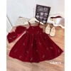 Váy công chúa bé gái set nhung đính đá + áo choàng Noel, nơ lưng, váy xoè 9-29kg - Pam Kids 195k 7