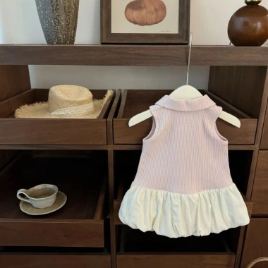 Váy công chúa không tay 0-3Y màu hồng Fluffy Bloom – Thời trang hè thoáng khí – Giá ưu đãi 179.943₫ 2