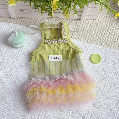Váy công chúa mèo dây quai ren xòe, thoáng khí chống rụng lông mùa hè - Giá 251.149₫ 5