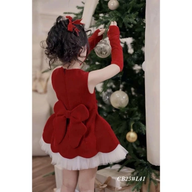 Váy công chúa Tết bé gái nhung tùng bèo von lưới áo choàng lông 10-30kg Giá chỉ 199.000đ Tiệm Nhà Sam 9