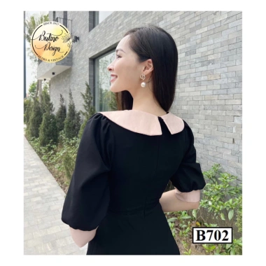 Váy công sở B702 Đen B - Đầm dự tiệc sang trọng, giảm giá 395k tại BUTINO SHOP