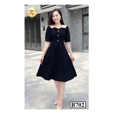 Váy công sở B702 Đen B - Đầm dự tiệc sang trọng, giảm giá 395k tại BUTINO SHOP 4 Váy công sở B702 Đen B - Đầm dự tiệc sang trọng, giảm giá 395k tại BUTINO SHOP 4