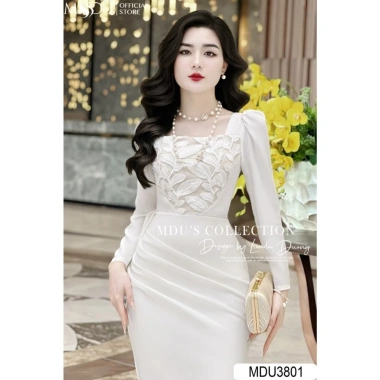 Váy Công Sở BST MDU3.801 Cổ Vuông Chất Mango Hàn Phối Ren Cao Cấp - 489.559₫