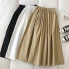 Váy công sở cotton & lanh màu thuần khiết kaki mùa hè Hàn Quốc rộng rãi cao cấp 3