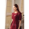 Váy công sở dài HAAN DESIGN bo eo tay phồng, tag áo, chất liệu chéo hàn, 3 màu 5