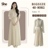 Váy công sở dài She Studio SH08 Đầm sơ mi tơ chiết nhẹ nhàng, thích hợp đi làm, tốt nghiệp - 338k