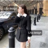 Váy công sở dài tay phối áo sơ mi cổ bẻ, chân váy A, giảm giá 495.000đ 7