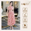 Váy công sở MDU5.022 lụa mango cao cấp xẻ tà, chiết eo dáng xòe nhẹ thanh lịch 779k