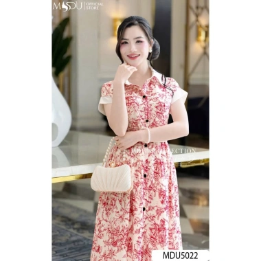 Váy công sở MDU5.022 lụa mango cao cấp xẻ tà, chiết eo dáng xòe nhẹ thanh lịch 779k
