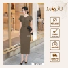 Váy công sở MDU5.437 chất vải chéo Ý cao cấp, dáng ôm nhẹ, cổ tròn, tay bồng - giá chỉ 489.559₫
