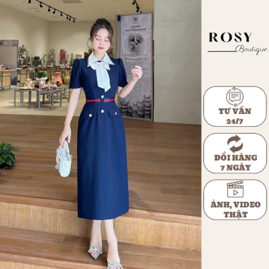 Váy công sở Rosy V48 dài sang trọng, phù hợp đi làm & tiệc - Giảm còn 283.290₫