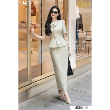 Váy Công Sở Xước Thái Dáng Ôm Nhẹ Peplum Tinh Tế - Thanh Lịch, Giá 799.000₫