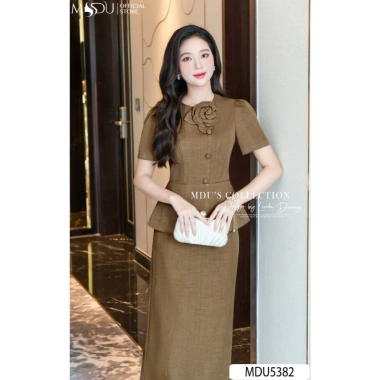 Váy Công Sở Xước Thái Dáng Ôm Nhẹ Peplum Tinh Tế - Thanh Lịch, Giá 799.000₫