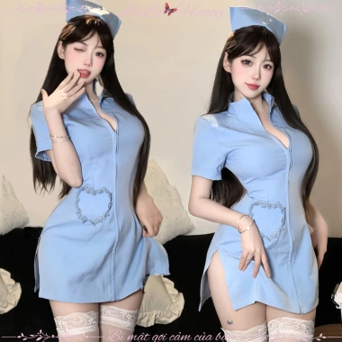Váy Cosplay Y Tá Gợi Cảm Cổ V Sâu Nóng Bỏng - Đồ Ngủ Quyến Rũ LALA HONEY 3 Váy Cosplay Y Tá Gợi Cảm Cổ V Sâu Nóng Bỏng - Đồ Ngủ Quyến Rũ LALA HONEY 3