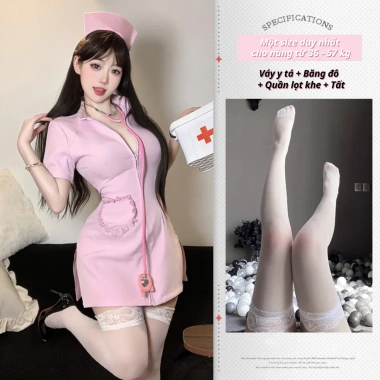 Váy Cosplay Y Tá Gợi Cảm Cổ V Sâu Nóng Bỏng - Đồ Ngủ Quyến Rũ LALA HONEY 10 Váy Cosplay Y Tá Gợi Cảm Cổ V Sâu Nóng Bỏng - Đồ Ngủ Quyến Rũ LALA HONEY 10