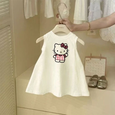 Váy Cotton bé gái 2.025 hoạt hình công chúa mùa hè mỏng thoáng mát, giá ưu đãi 128k 2