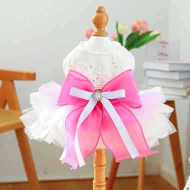 Váy cưới thú cưng cho mèo Pomeranian & Shih Tzu - Đầm công chúa thoáng khí, polyester, mặc quanh năm, giảm giá 15%