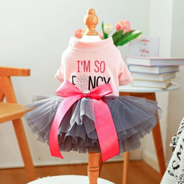 Váy cưới thú cưng cho mèo Pomeranian & Shih Tzu - Đầm công chúa thoáng khí, polyester, mặc quanh năm, giảm giá 15%