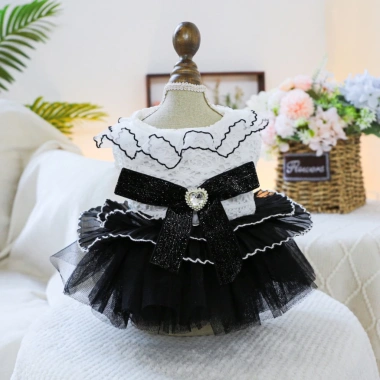 Váy cưới thú cưng cho mèo Pomeranian & Shih Tzu - Đầm công chúa thoáng khí, polyester, mặc quanh năm, giảm giá 15%