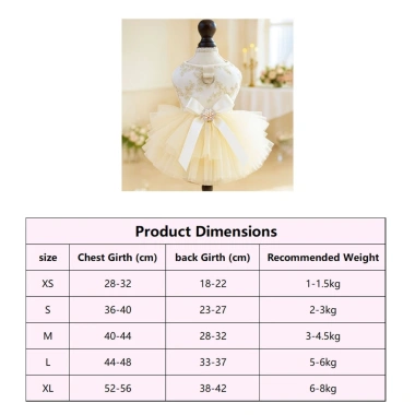 Váy cưới thú cưng cho mèo Pomeranian & Shih Tzu - Đầm công chúa thoáng khí, polyester, mặc quanh năm, giảm giá 15%