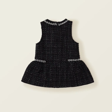 Váy Dạ Tweed Bé Gái Đen - Chất Liệu Dày Dặn, Phối Nơ Xinh Xắn, Giá 265.000₫ 3