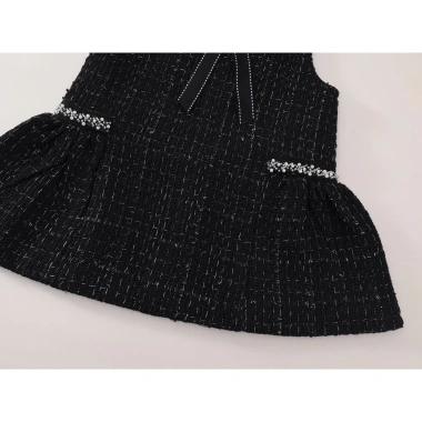 Váy Dạ Tweed Bé Gái Đen - Chất Liệu Dày Dặn, Phối Nơ Xinh Xắn, Giá 265.000₫ 7