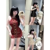 Váy dạ yếm nữ khuy vàng sang chảnh - Đồ Tết 2.024 giảm giá 20% giá 337.000đ