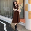Váy dài sơ mi Korean màu trơn retro, tay dài & ngắn, dễ thương - 69,420₫ 5