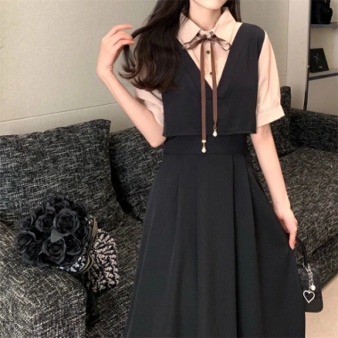 Váy dài sơ mi Korean màu trơn retro, tay dài & ngắn, dễ thương - 69,420₫ 8 Váy dài sơ mi Korean màu trơn retro, tay dài & ngắn, dễ thương - 69,420₫ 8