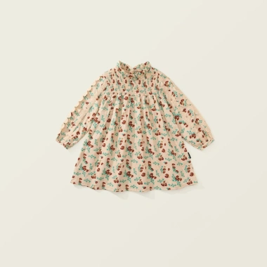Váy dài tay bé gái họa tiết hoa nhí, cổ cao, cotton mềm mịn - Giá chỉ 212.000₫