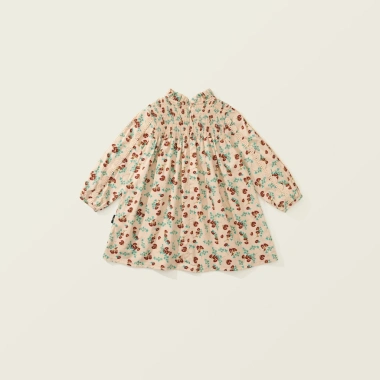 Váy dài tay bé gái họa tiết hoa nhí, cổ cao, cotton mềm mịn - Giá chỉ 212.000₫