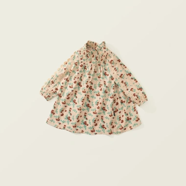 Váy dài tay bé gái họa tiết hoa nhí, cổ cao, cotton mềm mịn - Giá chỉ 212.000₫