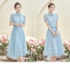 Váy Dài Xanh Ren Tiểu Thư KANGSOOSTORE - Sang Trọng Dành cho Công Sở, Giá 299k