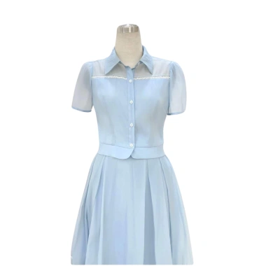 Váy Dài Xanh Ren Tiểu Thư KANGSOOSTORE - Sang Trọng Dành cho Công Sở, Giá 299k 8