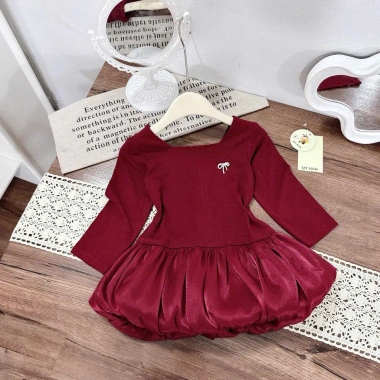 Váy đầm bé gái QT357 đỏ dáng bí cổ vuông kèm tag nơ - giảm giá 18% chỉ 129.900₫ 7