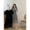 Váy Đầm Bigsize Cổ Tròn Xếp Ly Bèo Voan Bồng Bềnh Tiểu Thư Nữ Tính M L XL Giá 449k Quảng Châu 2