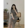 Váy Đầm Bigsize Cổ Tròn Xếp Ly Bèo Voan Bồng Bềnh Tiểu Thư Nữ Tính M L XL Giá 449k Quảng Châu 4
