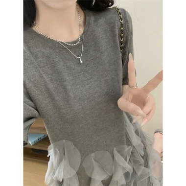 Váy Đầm Bigsize Cổ Tròn Xếp Ly Bèo Voan Bồng Bềnh Tiểu Thư Nữ Tính M L XL Giá 449k Quảng Châu