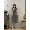 Váy Đầm Bigsize Cổ Tròn Xếp Ly Bèo Voan Bồng Bềnh Tiểu Thư Nữ Tính M L XL Giá 449k Quảng Châu 10