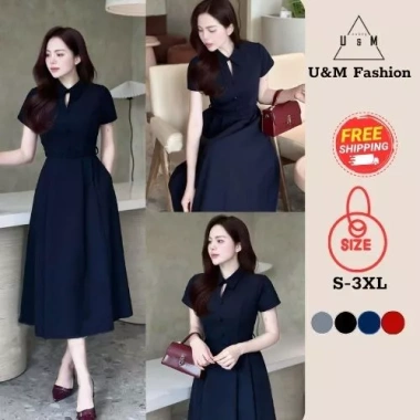 Váy đầm cao cấp tay ngắn, thắt lưng cổ cách điệu, dáng xòe BIGSIZE giảm giá 19% Váy đầm cao cấp tay ngắn, thắt lưng cổ cách điệu, dáng xòe BIGSIZE giảm giá 19%
