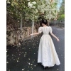 Váy Đầm Cổ Đính Ngọc, Tay Bồng Dáng, Dài Xòe Tiểu Thư - Size S‑L, Taffa, V739 - 360k (Giảm 100k) 3