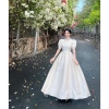 Váy Đầm Cổ Đính Ngọc, Tay Bồng Dáng, Dài Xòe Tiểu Thư - Size S‑L, Taffa, V739 - 360k (Giảm 100k) 10