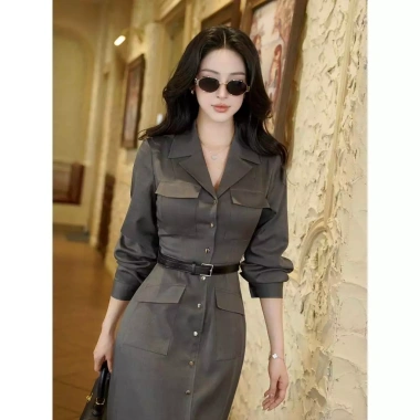 Váy đầm công sở dài mở cúc trước, form chữ A, tôn dáng thanh lịch - 505k 4 Váy đầm công sở dài mở cúc trước, form chữ A, tôn dáng thanh lịch - 505k 4