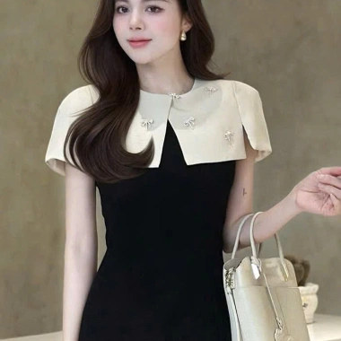 Váy đầm dáng ốm bút chì cổ cách điệu đính đá thanh lịch sang trọng Bigsize, giá 454k
