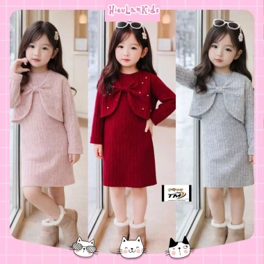 Váy Đầm Len + Áo Khoác Đính Hạt Cho Bé Gái - Giá Sale 119.900đ, Thời Trang Ấm Áp 2