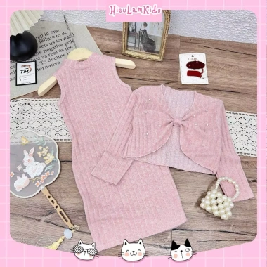 Váy Đầm Len + Áo Khoác Đính Hạt Cho Bé Gái - Giá Sale 119.900đ, Thời Trang Ấm Áp 7