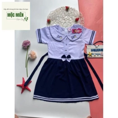 Váy Đầm Liền Cổ Sen Tay Phồng Học Sinh Cấp 1 Nữ 15-44kg - Đồng Phục Học Sinh Giá Ưu Đãi 63,000 VND 6