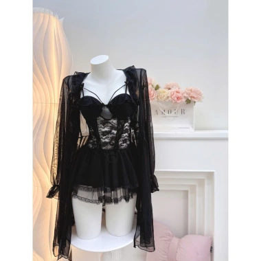 Váy đầm ngủ ngắn sexy chất ren QCCC không kèm choàng Giá chỉ 199k