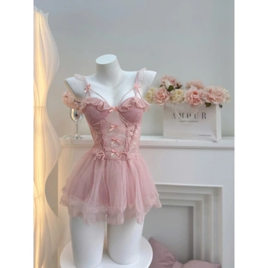 Váy đầm ngủ ngắn sexy chất ren QCCC không kèm choàng Giá chỉ 199k